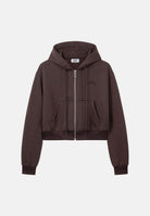 GCDS Felpa con zip SWEATSHIRT WITH LOGO delicious marrone cioccolato da donna C2WWQE031F244 393M GCDS 
