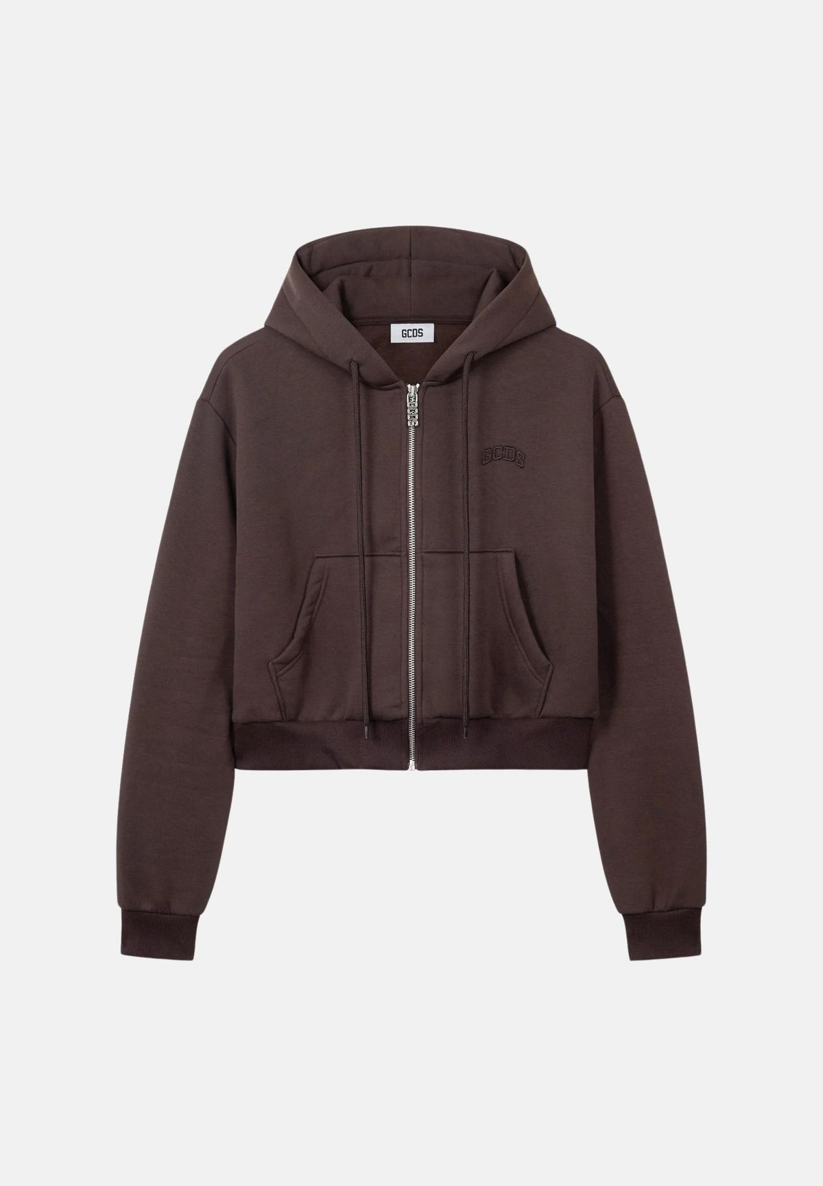 GCDS Felpa con zip SWEATSHIRT WITH LOGO delicious marrone cioccolato da donna C2WWQE031F244 393M GCDS 