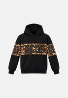GCDS Felpa con cappuccio  black-brown per bambina con stampa animalier leopardata Z0GJQE583F005J 999M GCDS 