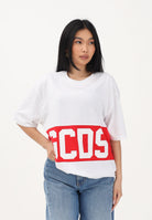 GCDS T-shirt a manica corta bianca per uomo e donna con stampa logo Z0MLQC140J101 100R GCDS 