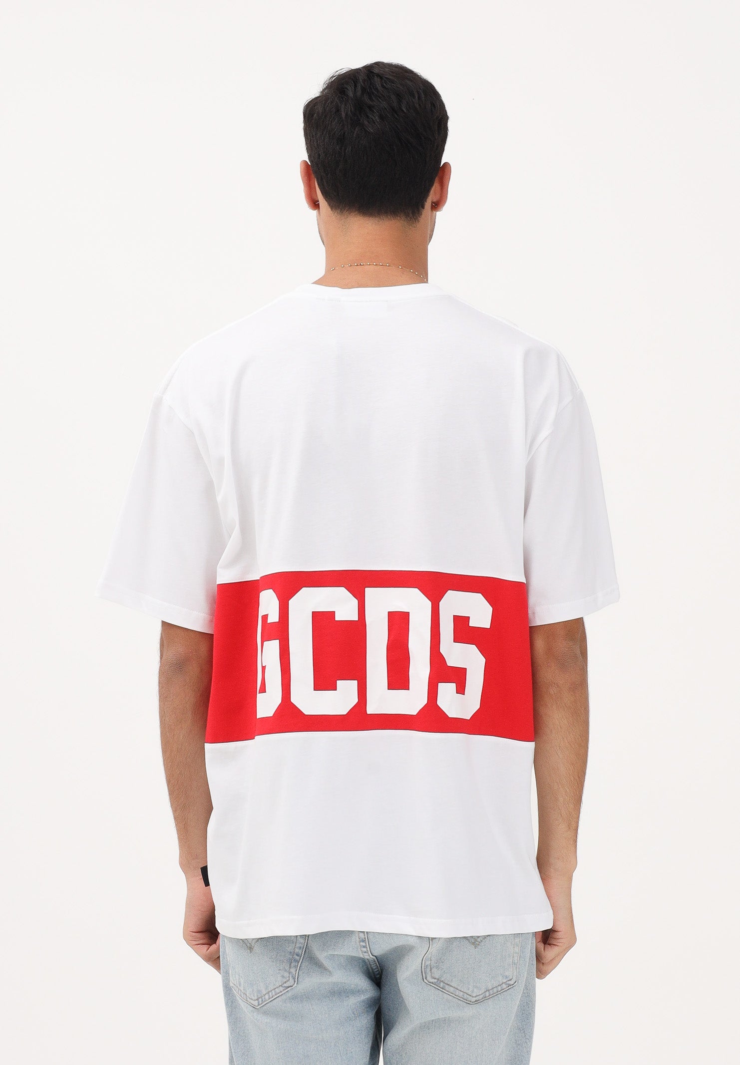 GCDS T-shirt a manica corta bianca per uomo e donna con stampa logo Z0MLQC140J101 100R GCDS 