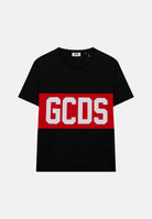 GCDS T-shirt a manica corta nera per uomo e donna con logo Z0MLQC140J101 999R GCDS 