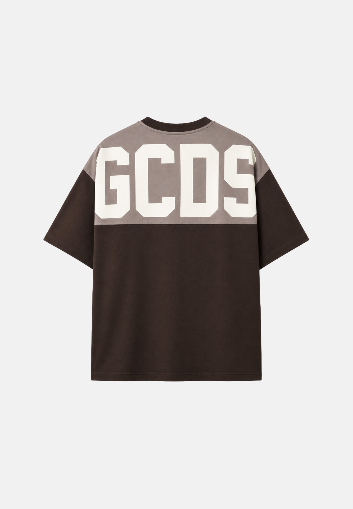 GCDS T-shirt taupe-marrone per uomo e donna  con piccolo logo ricamato sul petto Z0MLQC214J080 393T GCDS 