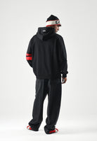 GCDS Felpa con cappuccio LOGO REGULAR nero e rosso per uomo e donna con maxi logo frontale Z0MLQE141F004 999R GCDS 