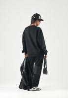 GCDS Felpa girocollo nera da uomo con maxi logo Z0MLQE144F004 999B GCDS 