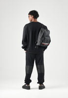 GCDS Felpa girocollo nera da uomo con maxi logo Z0MLQE144F004 999B GCDS 