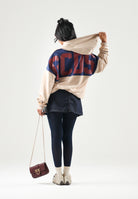 GCDS Felpa con cappuccio HOODIE WITH STRIPES beige per uomo e donna con bande blu sulle spalle. Z0MLQE213F245 379E GCDS 