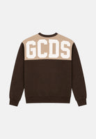 GCDS Felpa girocollo MINI LOGO SWEATSHIRT taupe-marrone per uomo e donna Z0MLQE215F245 393T GCDS 