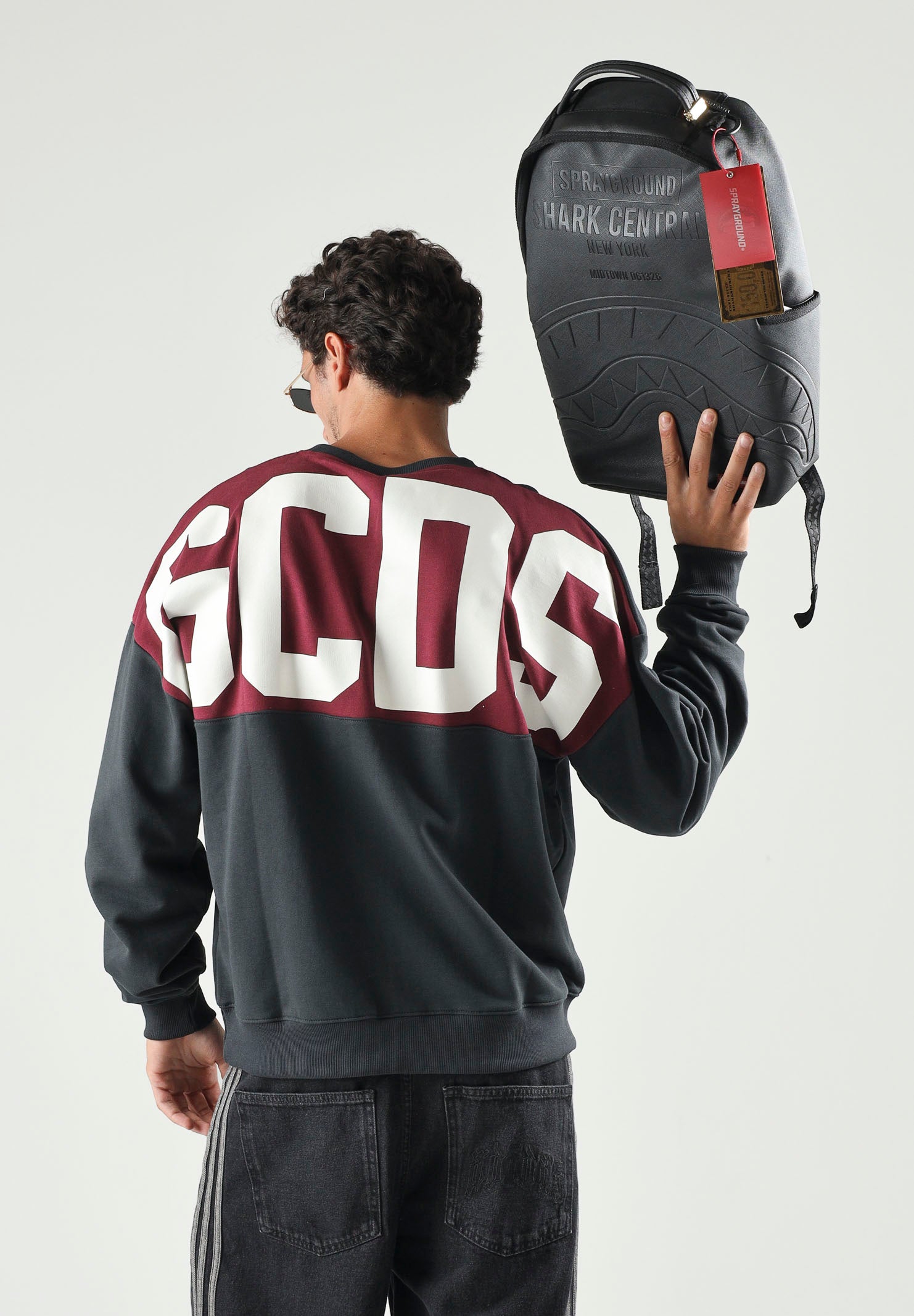GCDS Felpa girocollo MINI LOGO SWEATSHIRT meteorite-blu notte per uomo e donna Z0MLQE215F245 990J GCDS 