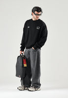 GCDS Felpa girocollo CREWNECK nera per uomo e donna con piccolo logo ricamato sul petto. Z0MLQE215F245 999R GCDS 