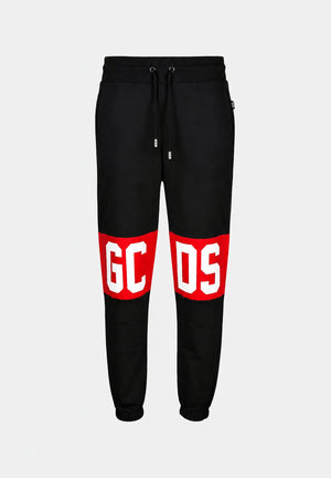 GCDS Pantalone sportivo nero per uomo e donna con banda logo Z0MLQI209F004 999R GCDS 