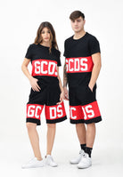 GCDS Shorts sportivo nero per uomo e donna con logo Z0MLQL228F004 999R GCDS 