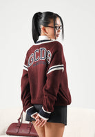 GCDS Cardigan VARSITY CARDIGAN Bone-Burgundy bordeaux e panna per uomo e donna Z0MWQF151K155 316J GCDS 
