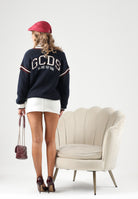 GCDS Cardigan VARSITY CARDIGAN blu navy per uomo e donna Z0MWQF151K155 788U GCDS 