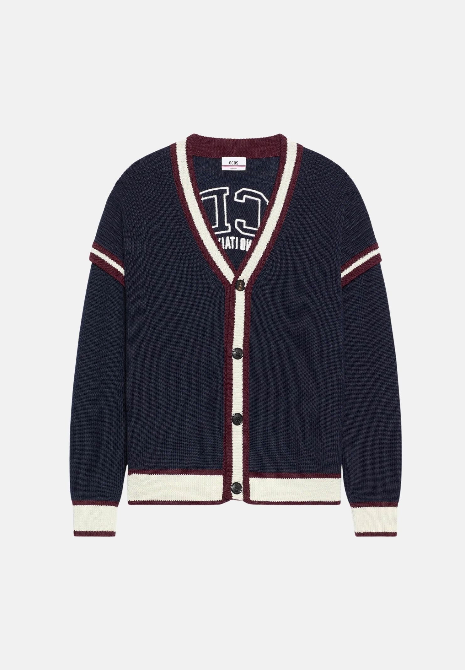 GCDS Cardigan VARSITY CARDIGAN blu navy per uomo e donna Z0MWQF151K155 788U GCDS 