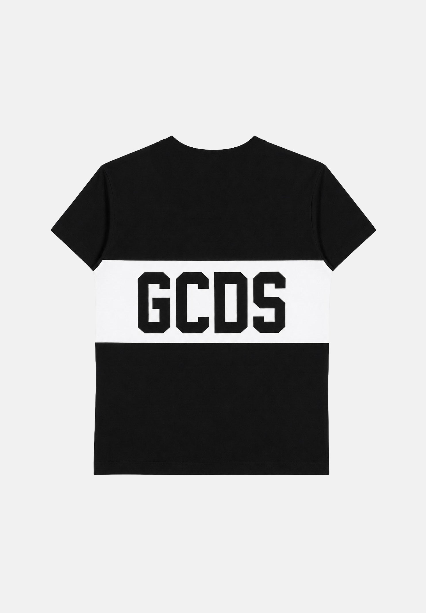 GCDS T-shirt a manica corta nera e bianca per donna, ragazzi e bambini con stampa logo Z0UJQC585J105 999A GCDS 