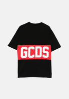 GCDS T-shirt band logo nero per donna, ragazzi e bambini con logo iconico Z0UJQC585J105 999R GCDS 