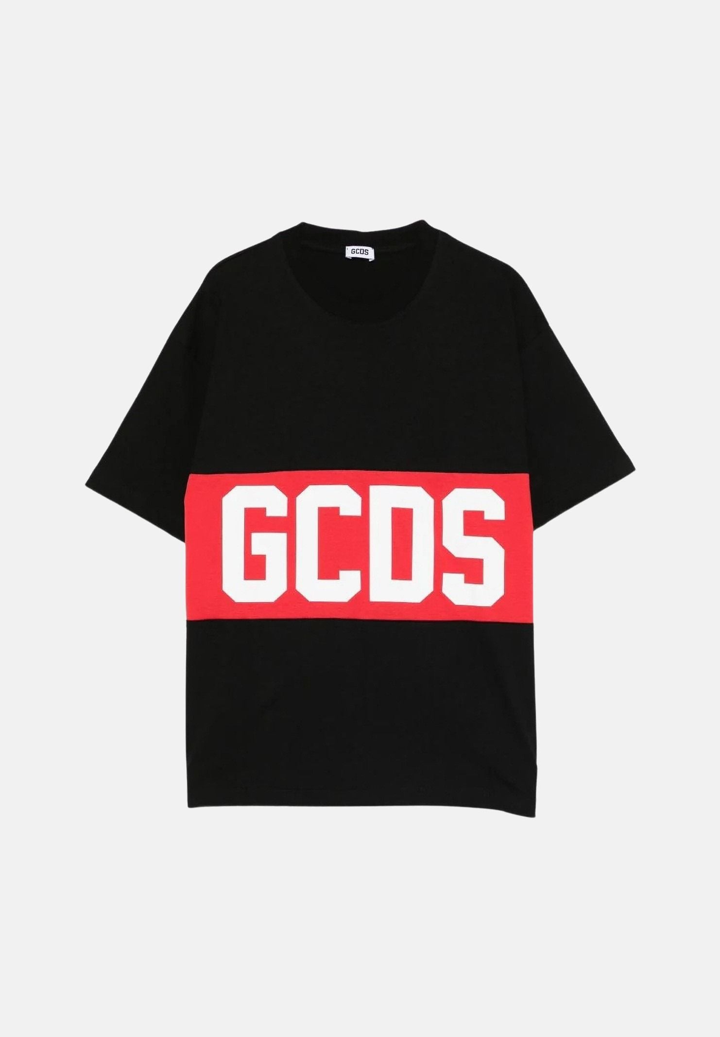 GCDS T-shirt band logo nero per donna, ragazzi e bambini con logo iconico Z0UJQC585J105 999R GCDS 