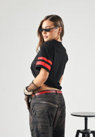 GCDS T-shirt manica corta LOGO  Black-Red per donna, ragazzi e bambini Z0UJQC592J105 999R GCDS 