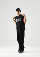 GCDS T-shirt manica corta LOGO  Black-Red per donna, ragazzi e bambini Z0UJQC592J105 999R GCDS 