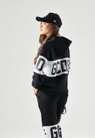 GCDS Felpa con cappuccio Band Logo black-white, nera e bianca per donna, ragazzi e bambini con logo iconico Z0UJQE583F004 999A GCDS 