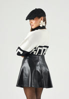 GCDS Maglia girocollo BAND LOGO SWEATER bianco e nero, per donna, ragazzi e bambini Z0UJQF621K347 157B GCDS 