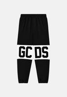 GCDS Pantaloni BAND LOGO TRACK PANTS nero per donna, ragzzi e bambini con fascia e maxi logo GCDS a contrasto. Z0UJQI588F004 999A GCDS 