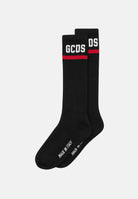 GCDS Calzini LOGO neri per donna e bambini con lettering GCDS e dettagli a contrasto. Z0UJQQ714T801 999A GCDS 