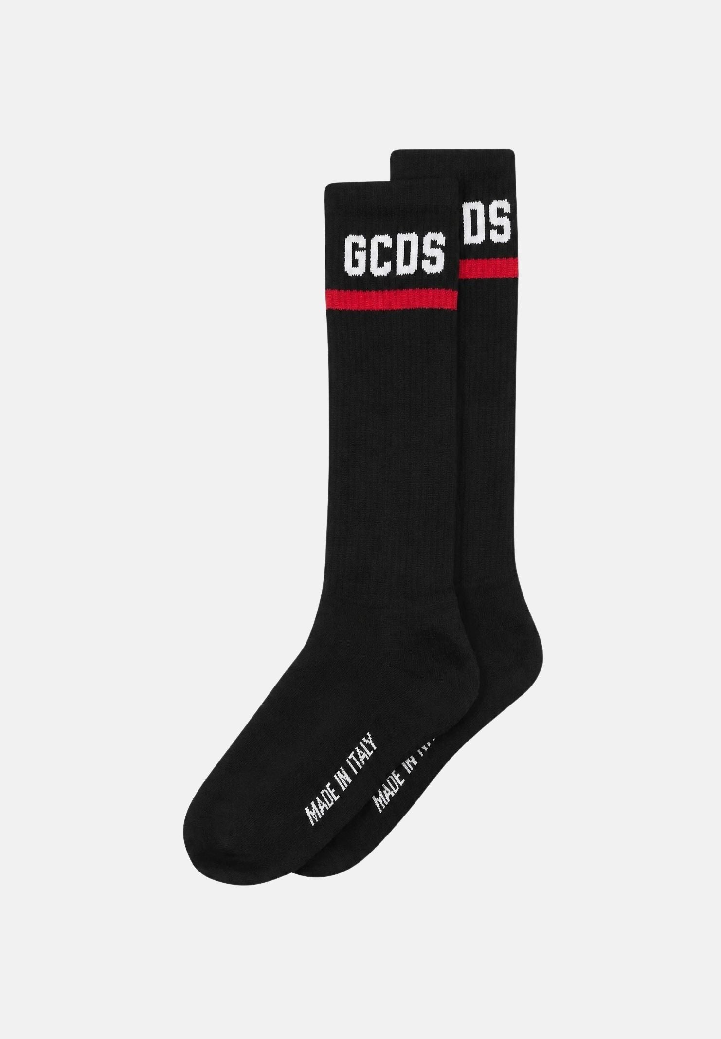 GCDS Calzini LOGO neri per donna e bambini con lettering GCDS e dettagli a contrasto. Z0UJQQ714T801 999A GCDS 
