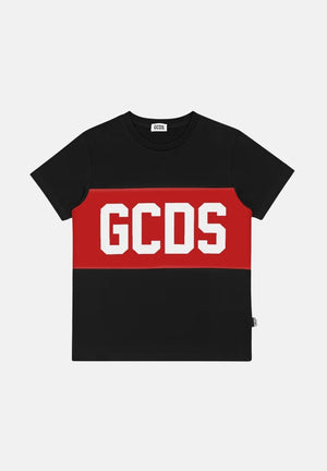 GCDS T-shirt a manica corta nera per bambino e bambina con stampa logo GCDS Z0UKQC585J105 999R GCDS 