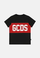 GCDS T-shirt a manica corta nera per bambino e bambina con stampa logo GCDS Z0UKQC585J105 999R GCDS 
