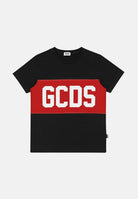 GCDS T-shirt a manica corta nera per bambino e bambina con stampa logo GCDS Z0UKQC585J105 999R GCDS 
