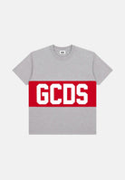GCDS T-shirt manica corta neutro grigio-rosso per bambino e bambina con logo iconico Z0UJQC585J105J 953R GCDS 