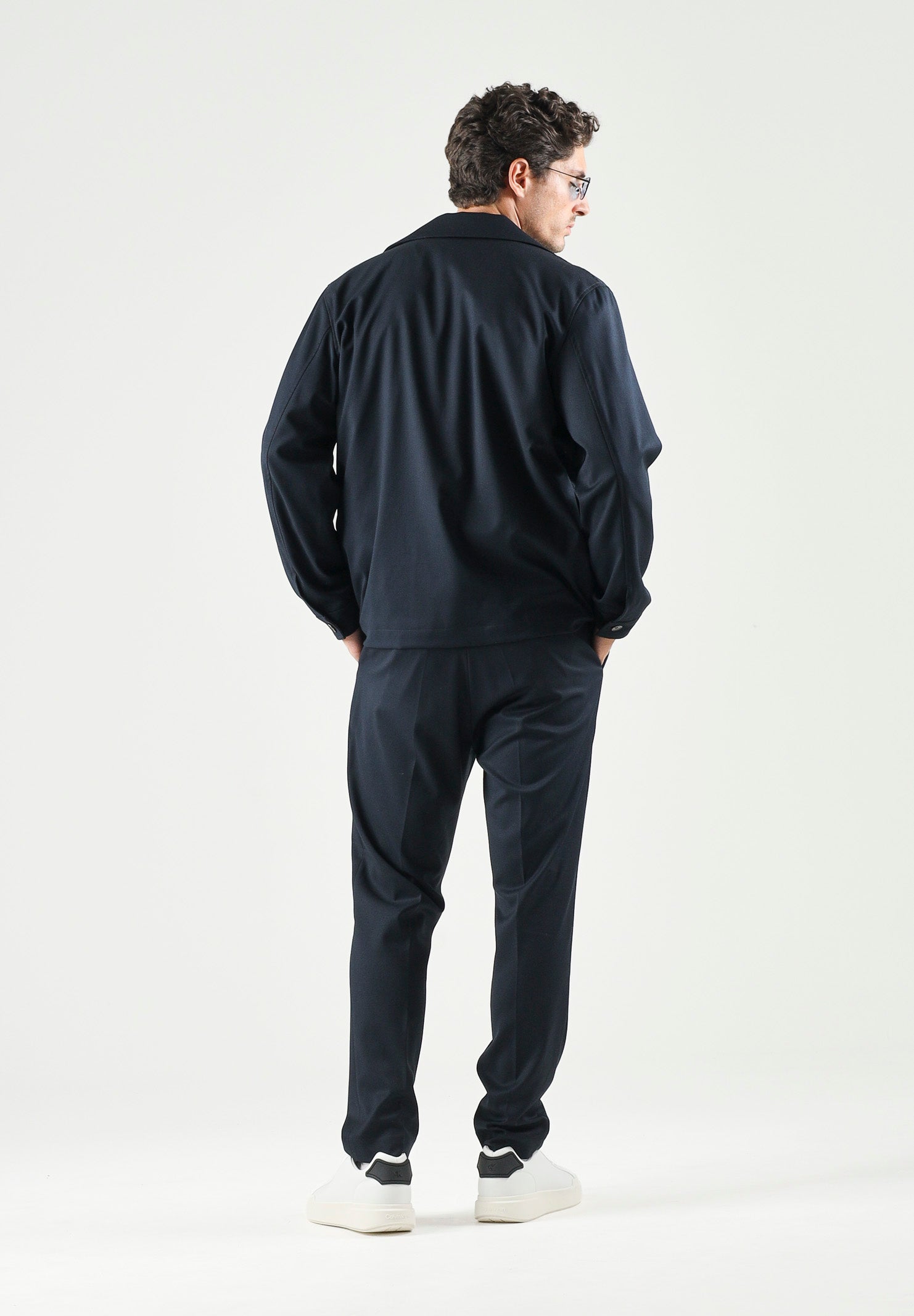 I'M BRIAN Camicia blu da uomo con tasca frontale con cerniera. CA3825 005 I'M BRIAN 