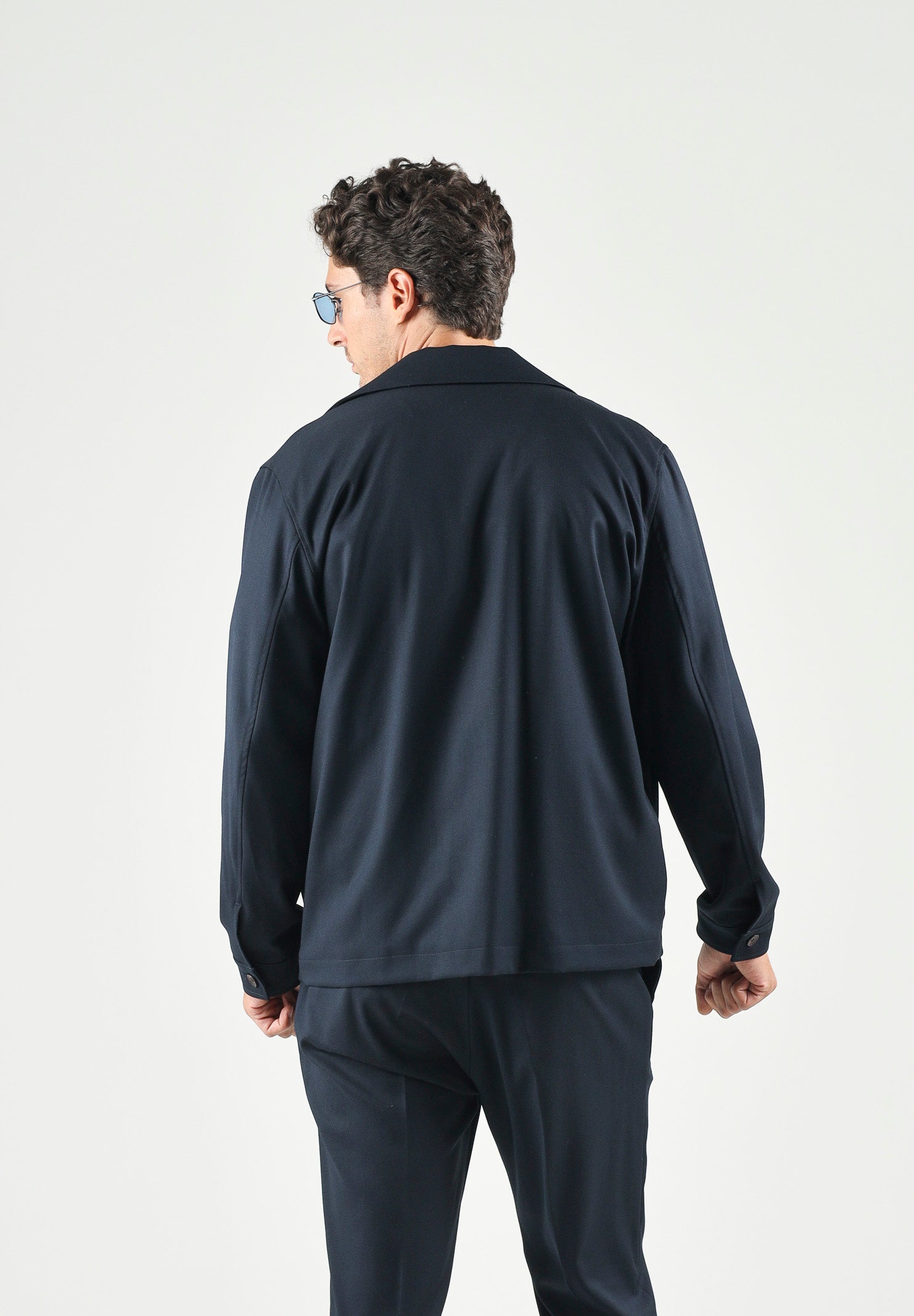 I'M BRIAN Camicia blu da uomo con tasca frontale con cerniera. CA3825 005 I'M BRIAN 