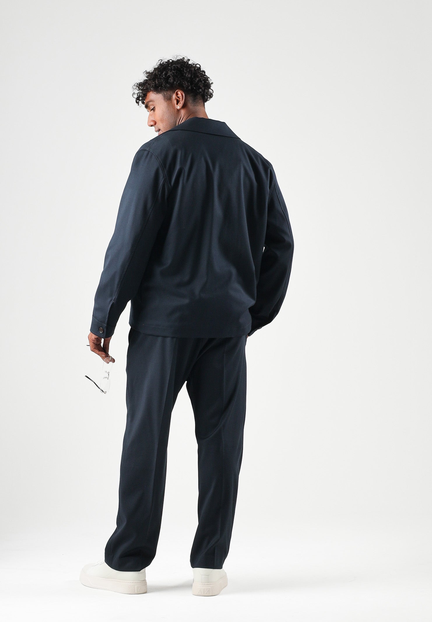 I'M BRIAN Camicia manica lunga  blu da uomo con tasca frontale con cerniera. CA3825 005 I'M BRIAN 
