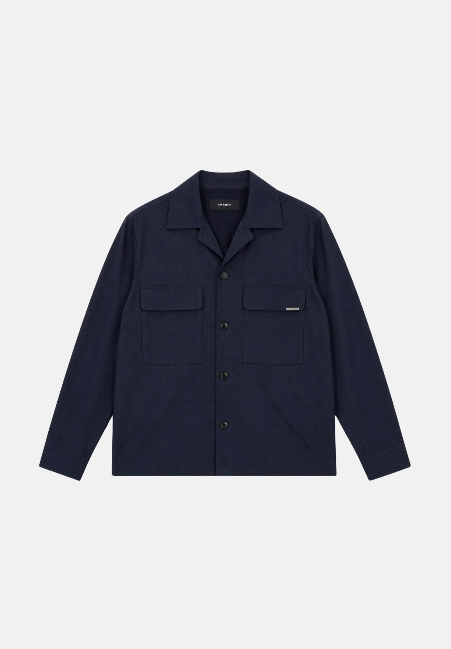 I'M BRIAN Camicia blu da uomo con tasca frontale con cerniera. CA3825 005 I'M BRIAN 
