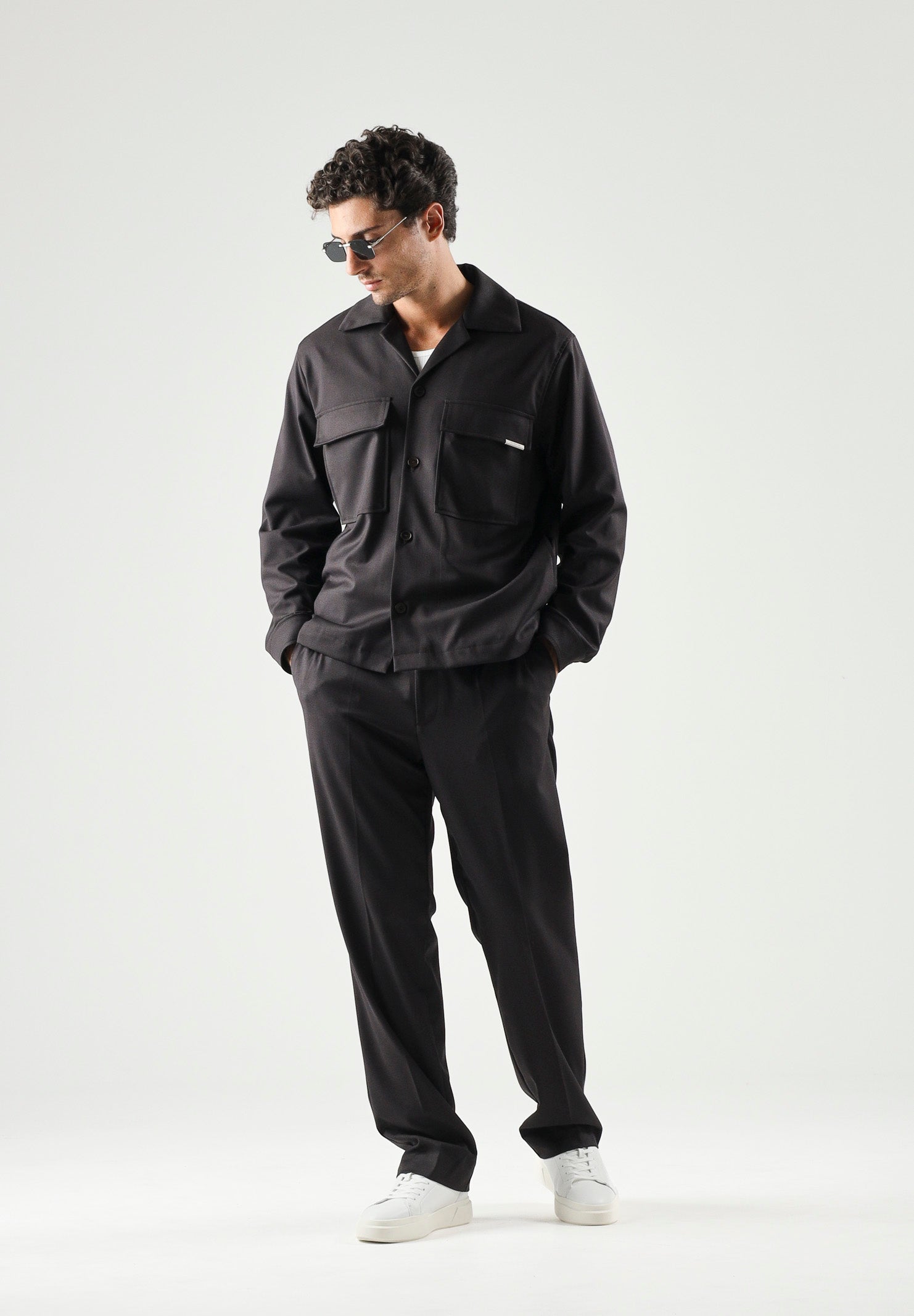 I'M BRIAN Camicia moro-marrone da uomo con tasca frontale con cerniera. CA3825 020 I'M BRIAN 