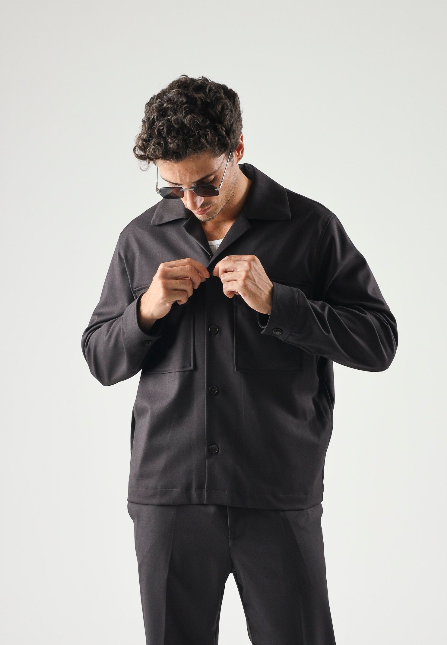 I'M BRIAN Camicia moro-marrone da uomo con tasca frontale con cerniera. CA3825 020 I'M BRIAN 