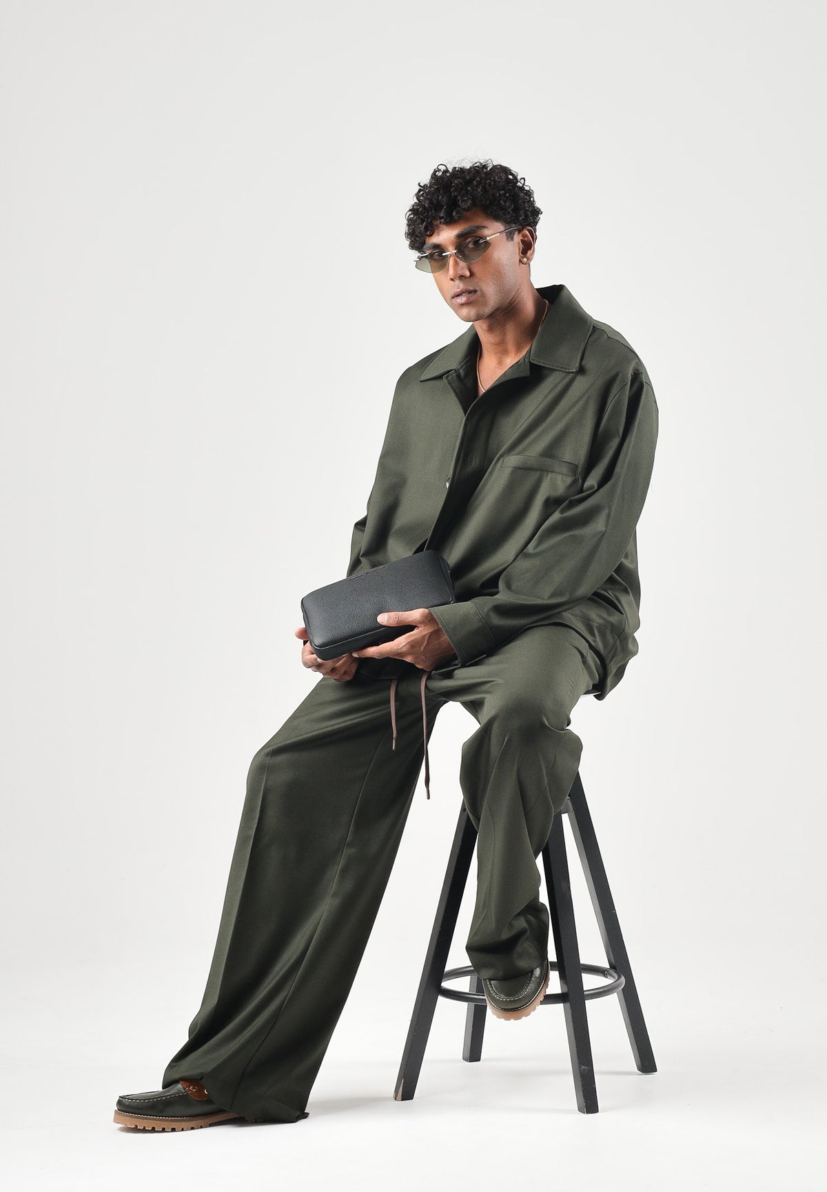 I'M BRIAN Camicia manica lunga verde bosco da uomo CA3826 VE I'M BRIAN 