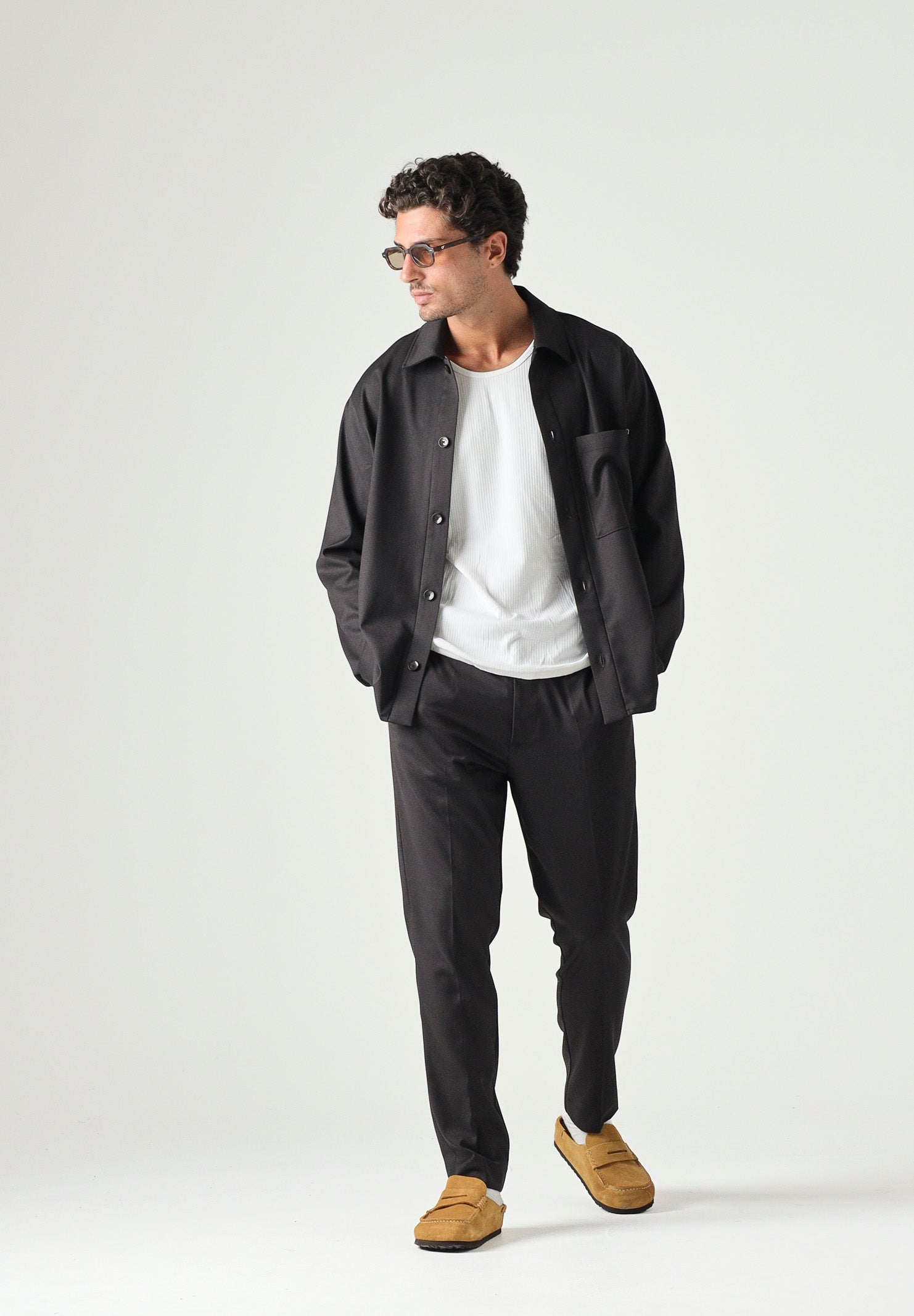 I'M BRIAN Camicia moro-marrone da uomo con taschino laterale CA3827 020 I'M BRIAN 