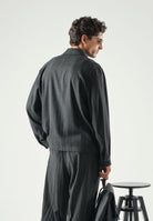 I'M BRIAN Camicia GESSATA grigio scuro da uomo con motivo a righe verticali tono su tono. CA3828 GR I'M BRIAN 