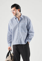 I'M BRIAN Camicia manica lunga  celeste per uomo con taschino applicato e colletto classico. CA3841 CEL I'M BRIAN 