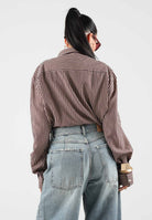I'M BRIAN Camicia manica lunga bordeaux per uomo e per donna con fantasia a righe CA3843 0029 I'M BRIAN 