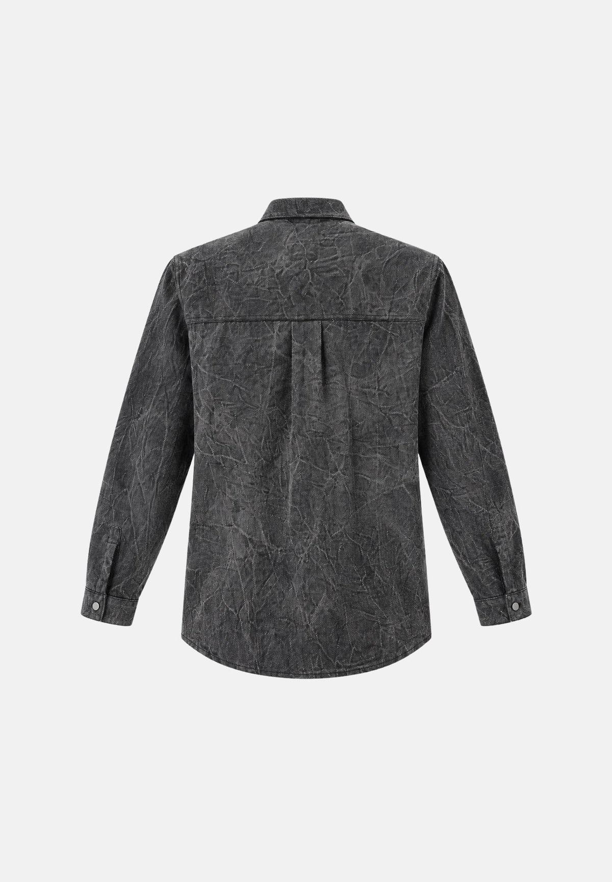 I'M BRIAN Camicia manica lunga effetto denim grigio antracite da uomo con taschino applicato CA3854 0028 I'M BRIAN 
