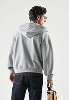 I'M BRIAN Felpa con zip OVERSIZED grigio per uomo con cappuccio e chiusura a cerniera F3918 008 I'M BRIAN 