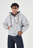 I'M BRIAN Felpa con zip OVERSIZED grigio per uomo con cappuccio e chiusura a cerniera F3918 008 I'M BRIAN 