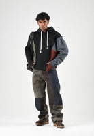 I'M BRIAN Felpa con cappuccio nera da uomo con coulisse regolabile. F3921 0028 I'M BRIAN 