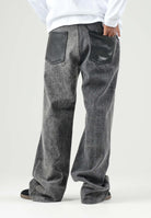 I'M BRIAN Jeans nero per uomo e donna con lavaggio scuro slavato, taglio flared a zampa e dettagli sartoriali FLARE1926 LAV1926 I'M BRIAN 