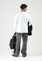 I'M BRIAN Jeans nero per uomo e donna con lavaggio scuro slavato, taglio flared a zampa e dettagli sartoriali FLARE1926 LAV1926 I'M BRIAN 